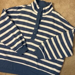 American Eagle Outfitters Blue and White Striped Sweatshirt